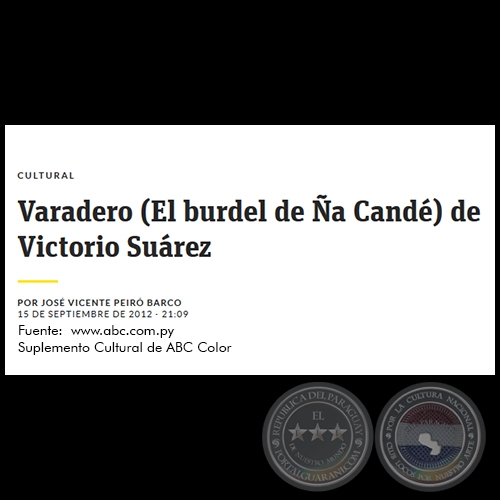 VARADERO (EL BURDEL DE A CAND) DE VICTORIO SUREZ - Por JOS VICENTE PEIR BARCO - Domingo, 16 de septiembre de 2012 - 21:09